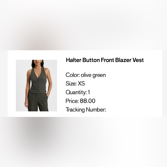 Express Jackets & Blazers - Olive Green Halter Blazer Vest